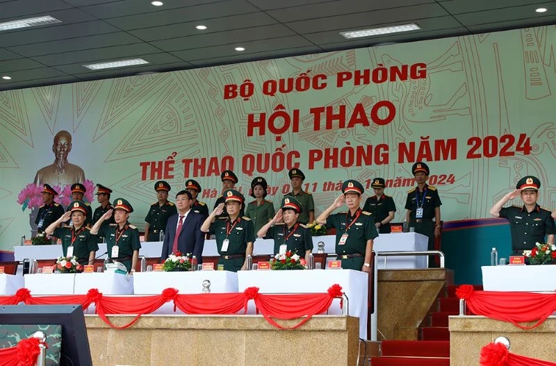 Các đại biểu dự Lễ khai mạc Hội thao Thể thao quốc phòng năm 2024. 